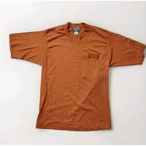 VTG Paris Sports Club Shirt Lightweight Brown Short Sleeve Pocket Mens Sz M GUC